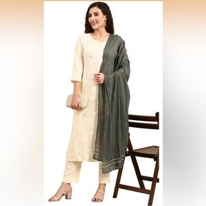 Cream kurta set size large